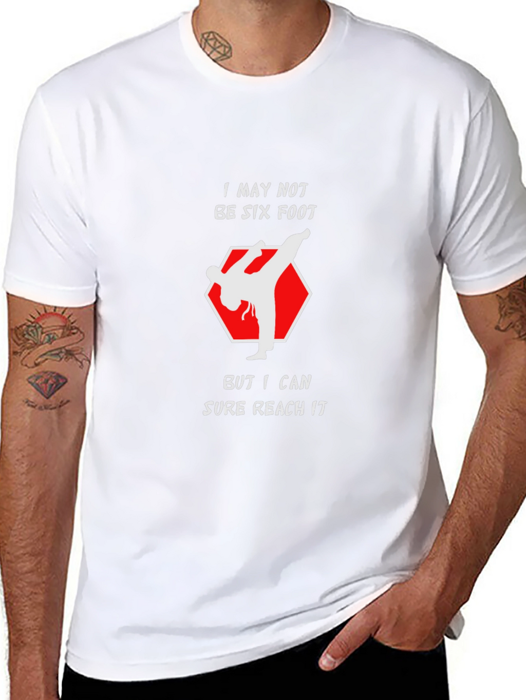 Funny Karate Kick T-Shirt - Reach Six Foot!