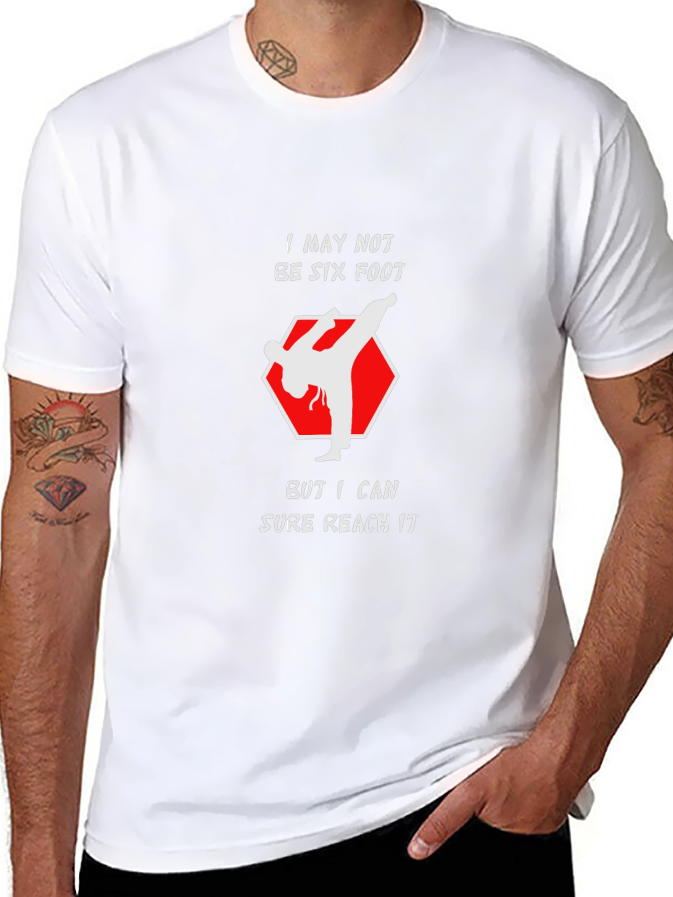 Funny Karate Kick T-Shirt - Reach Six Foot!