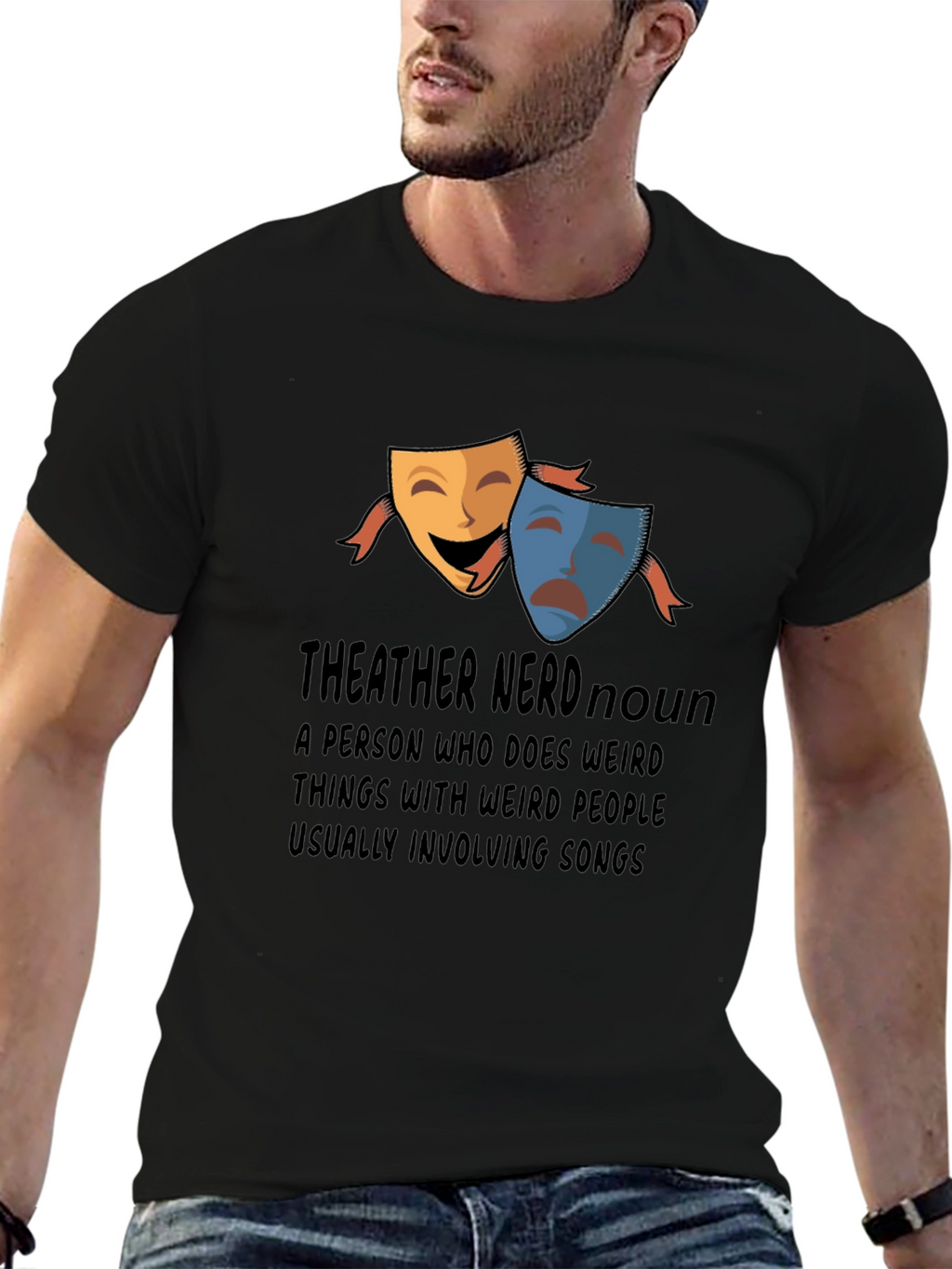 Theater Nerd Graphic Tee - Black Cotton T-Shirt