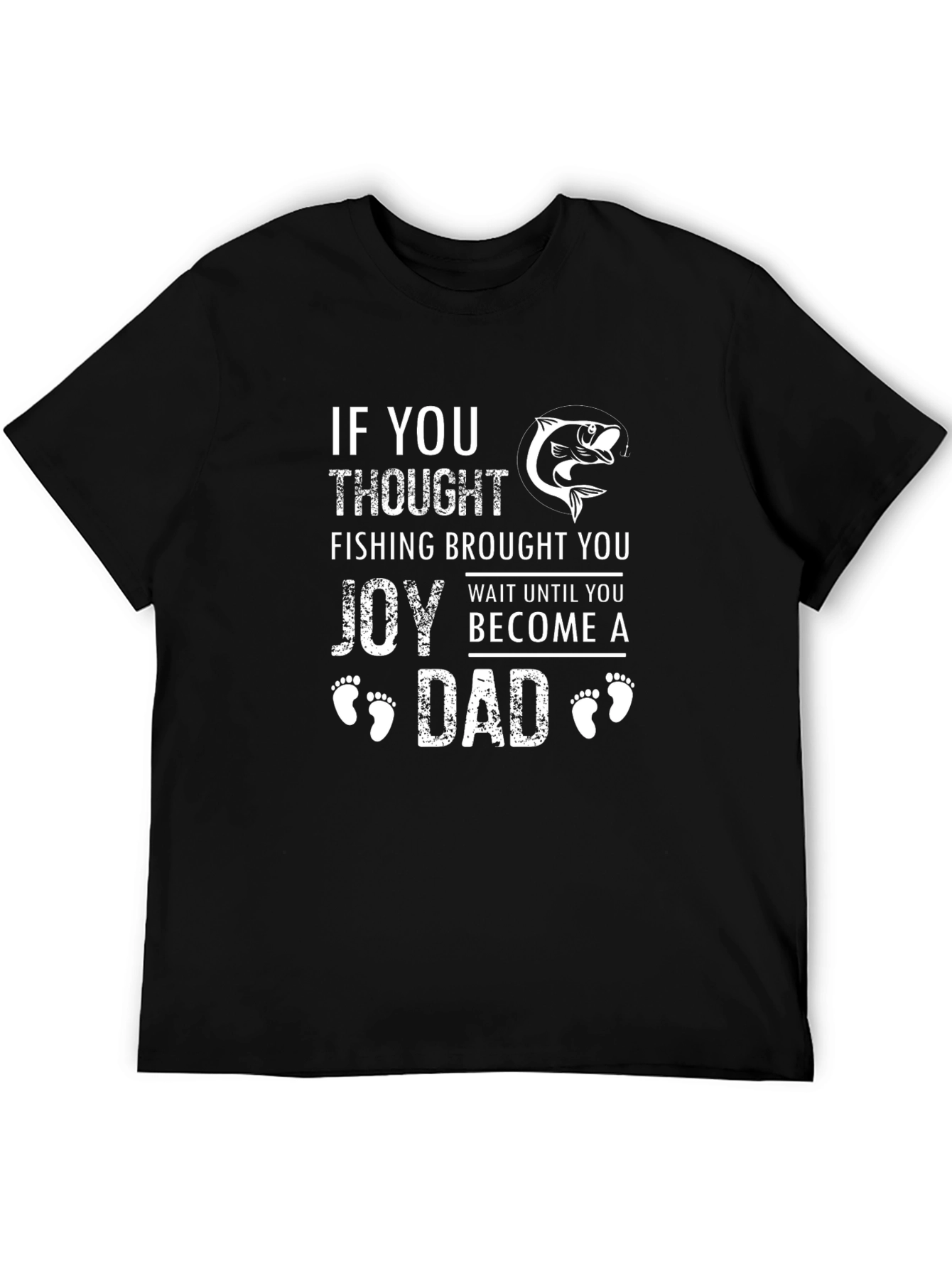 Fishing Dad Graphic Tee - Black Cotton T-Shirt
