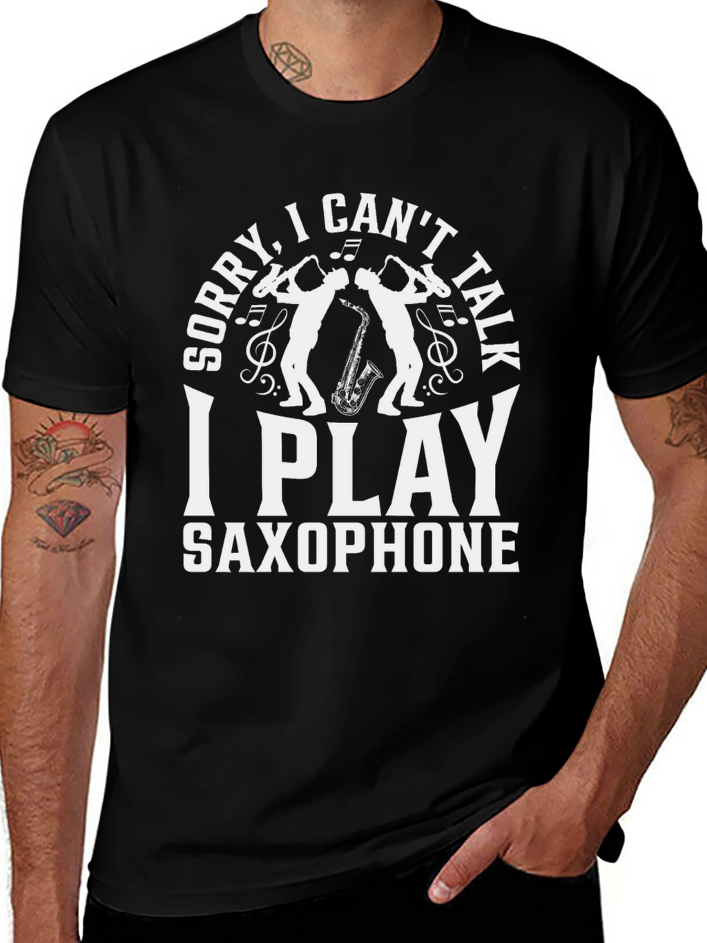 Saxophone Player T-Shirt - Sorry I Cant Talk