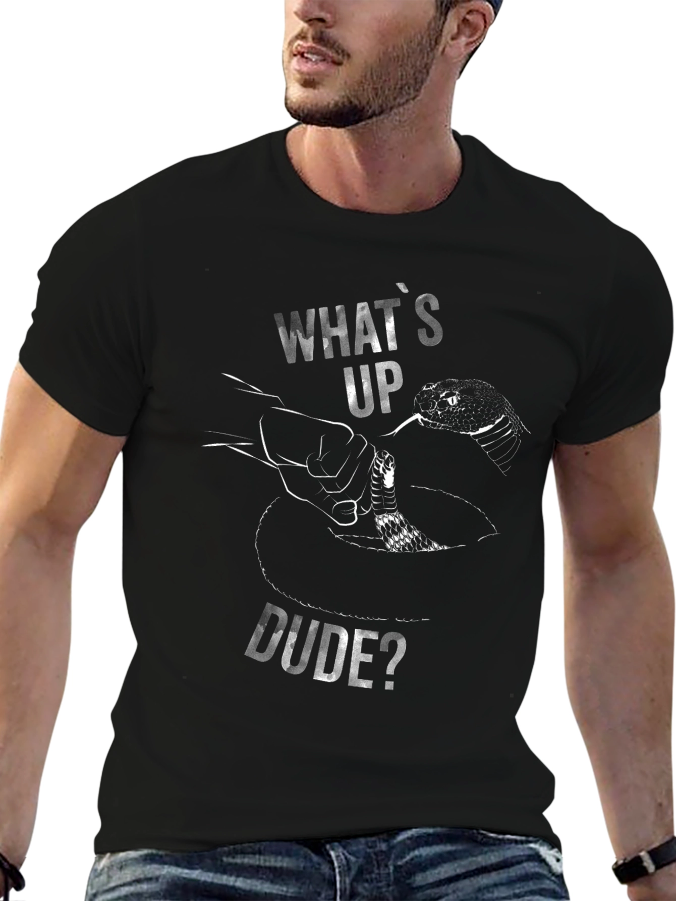 Whats Up Dude? Snake Graphic T-Shirt