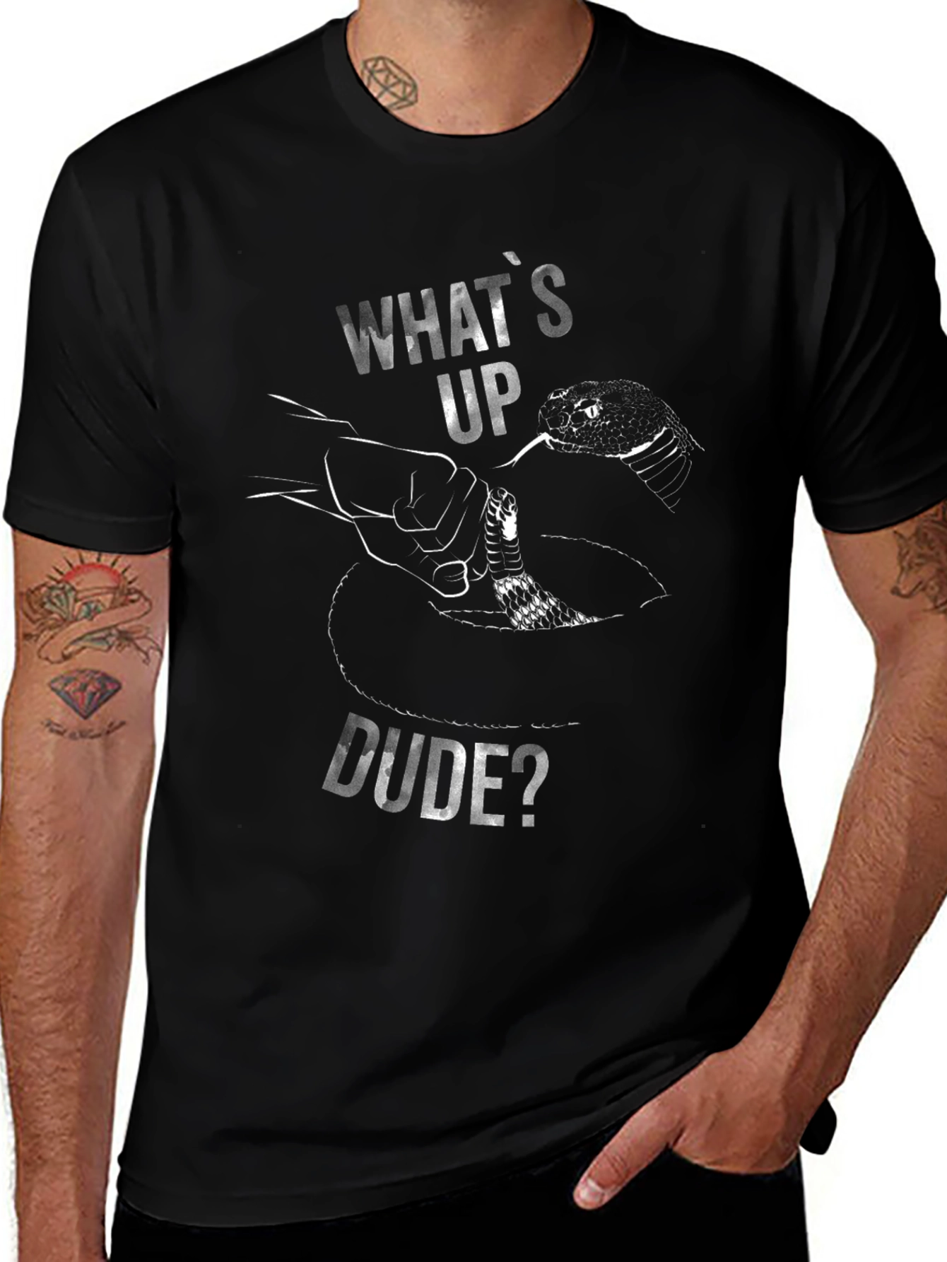 Whats Up Dude? Snake Graphic T-Shirt