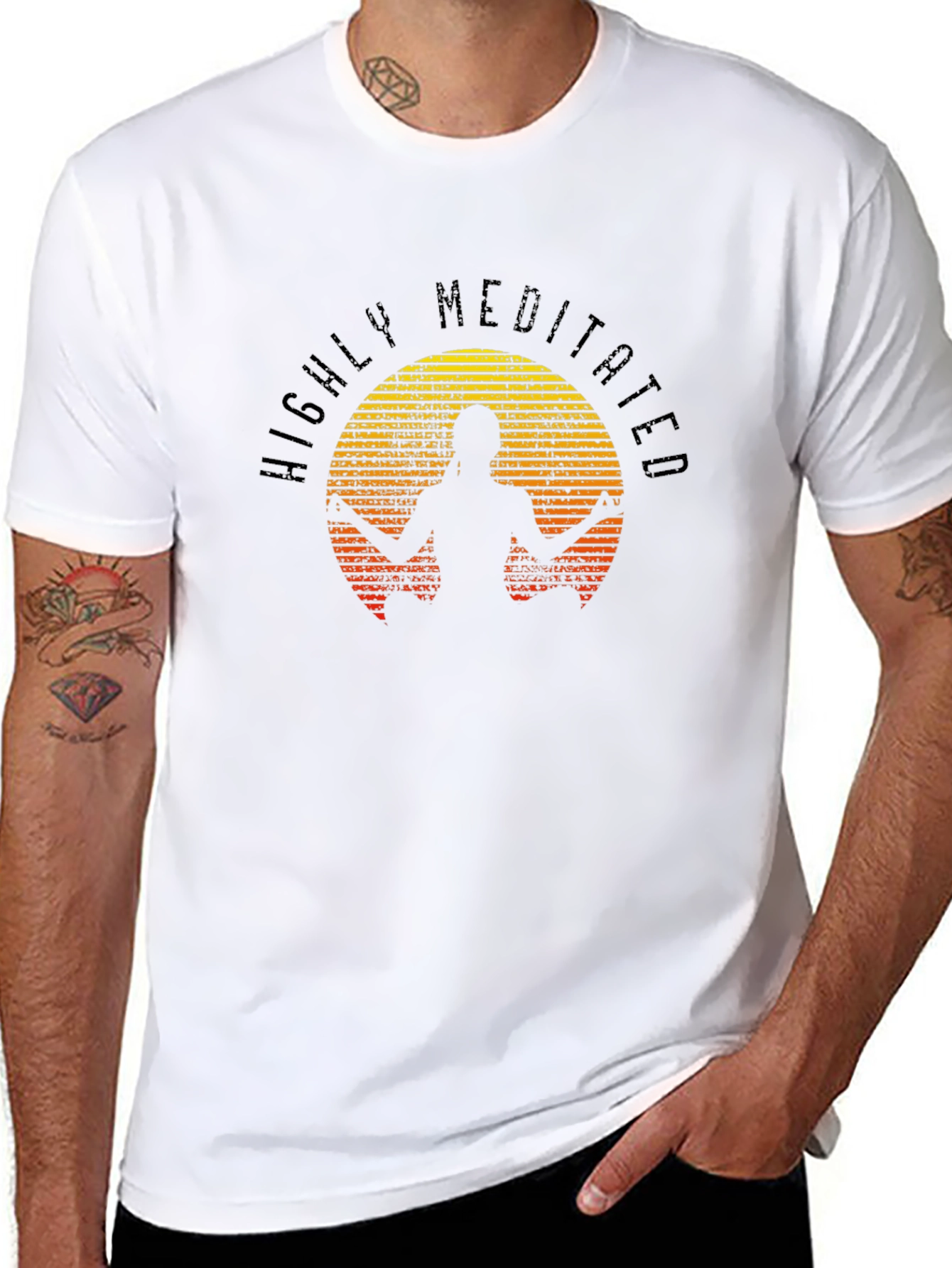 Highly Meditated Black Graphic T-Shirt