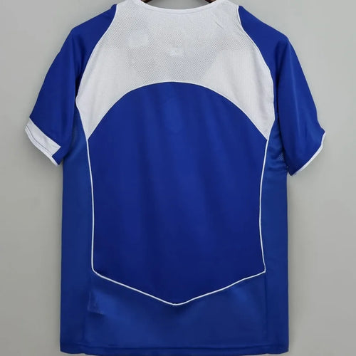 2004/06 Brazil Away Blue Retro Soccer Jersey Back