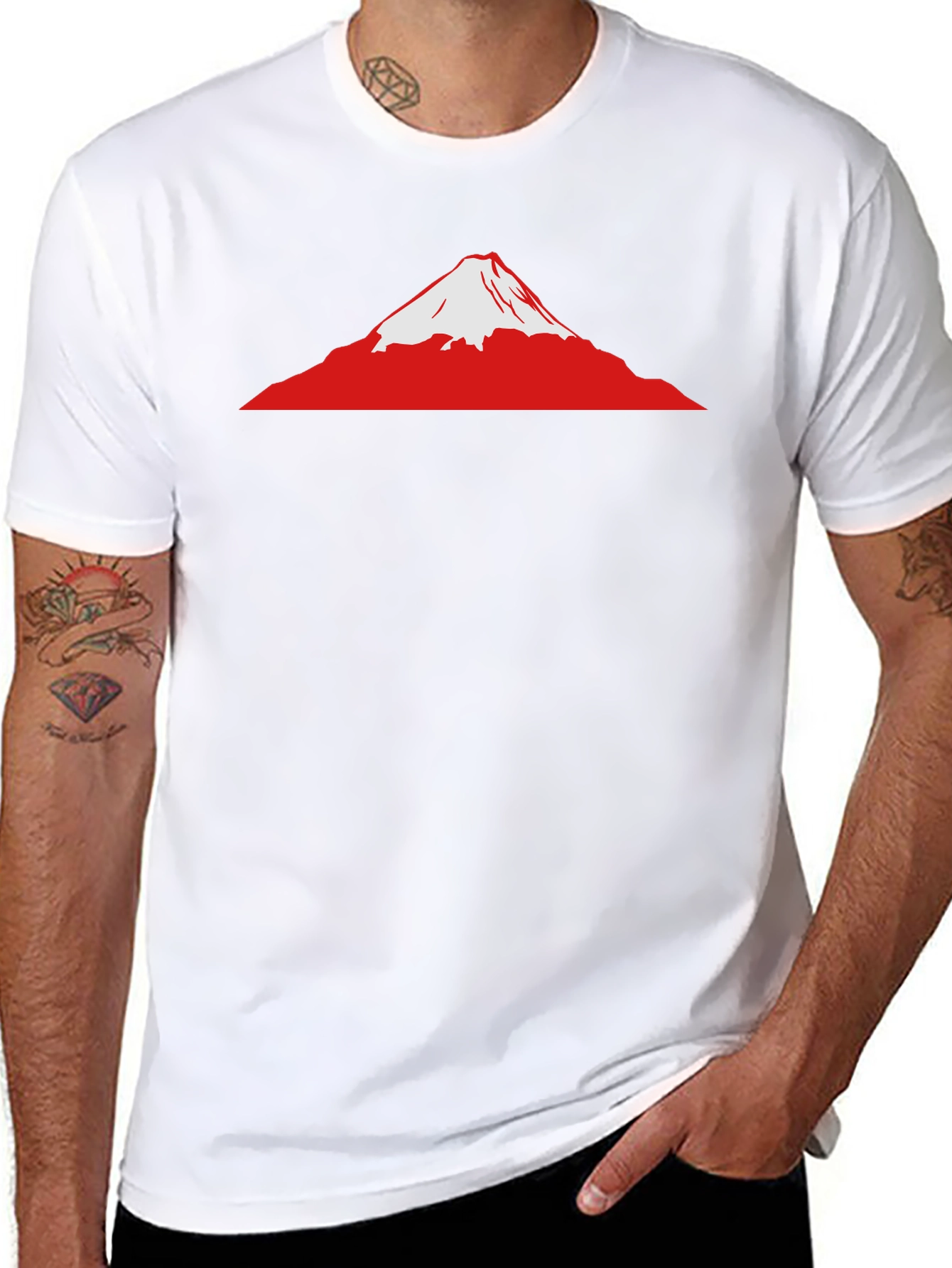 Mount Fuji Graphic Tee - Black Cotton T-Shirt