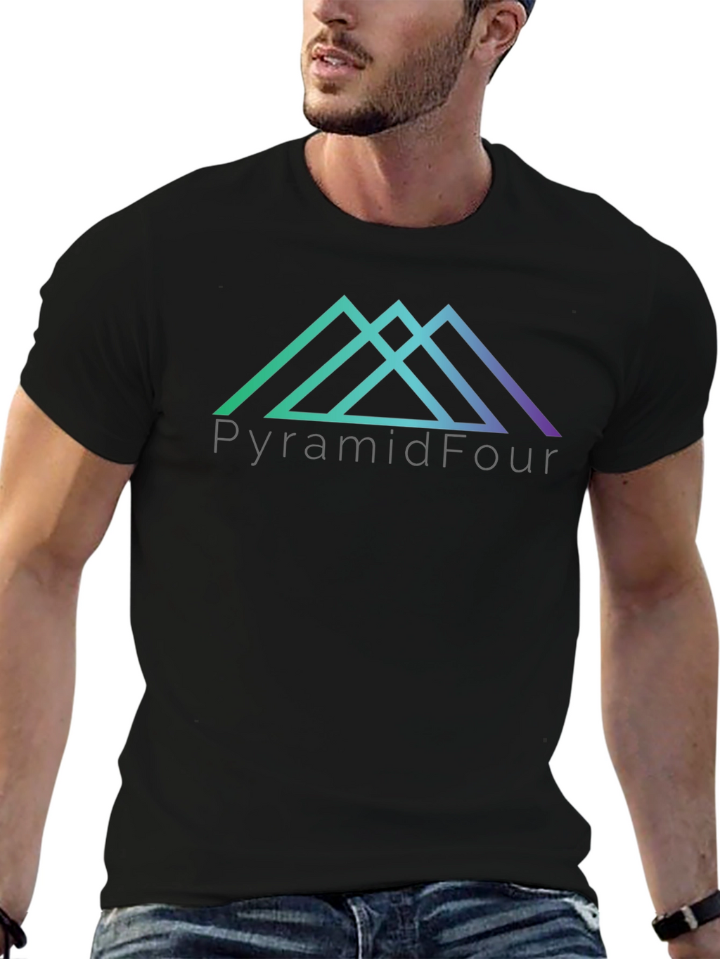 PyramidFour Graphic Black Tee