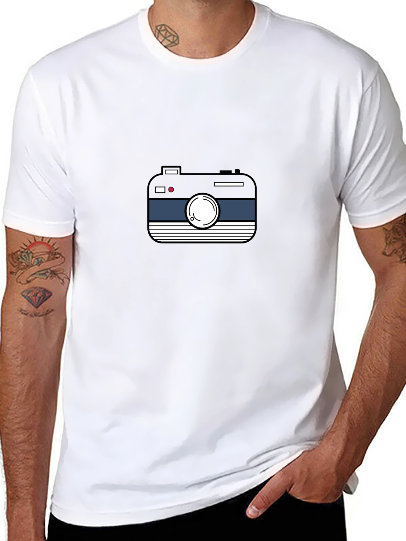 Retro Camera Graphic Black Tee
