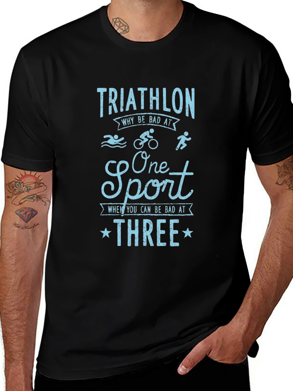 Triathlon Humor Graphic T-Shirt