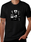 Retro Microphones Black T-Shirt