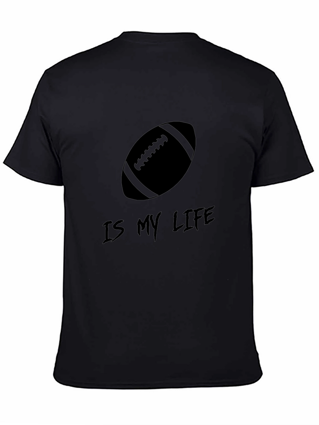 Football is My Life Black Graphic Tee