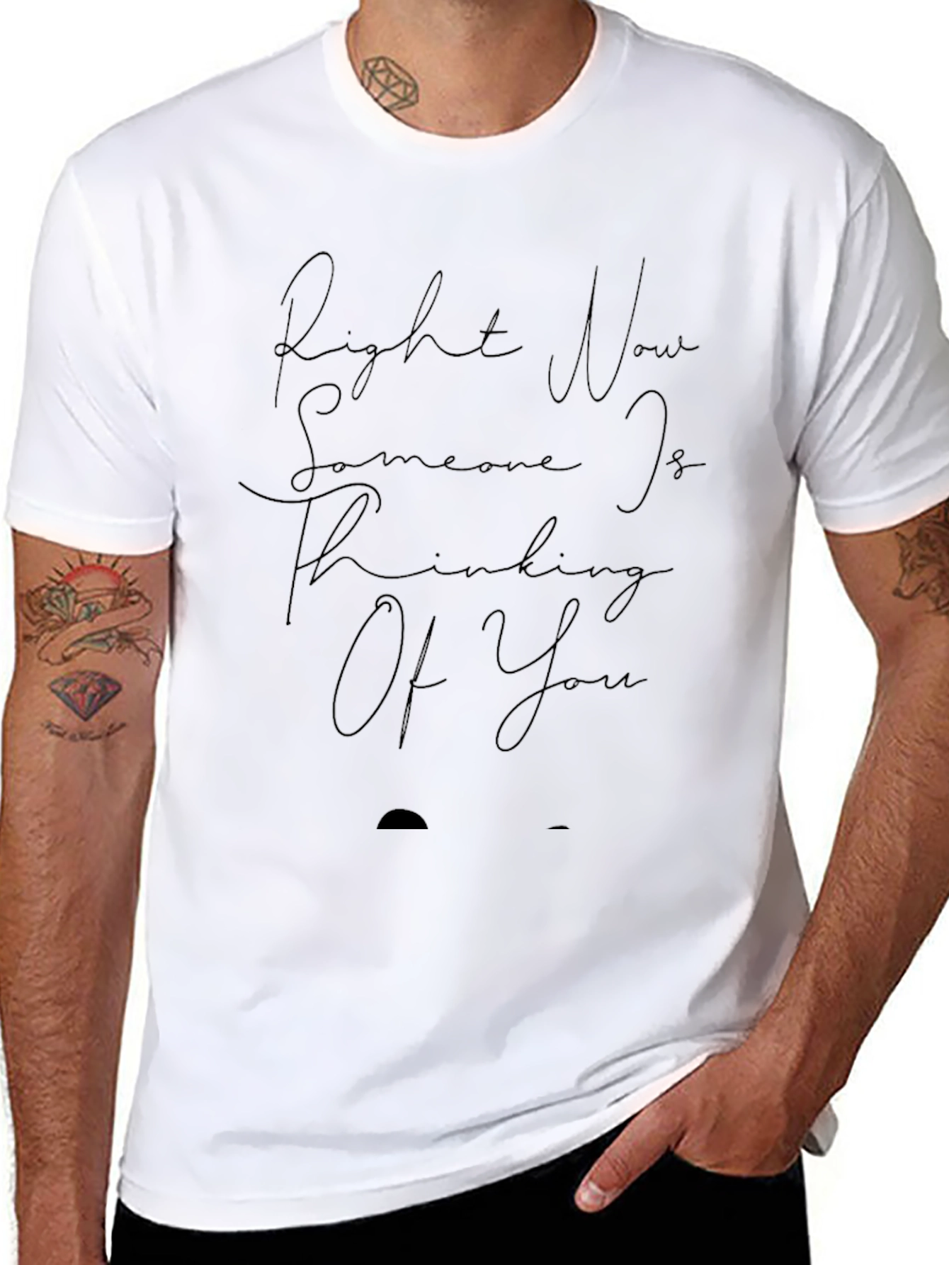 Right Now Someone Is Thinking Of You Black Tee