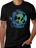 Skull Astronaut Graphic Tee - Black