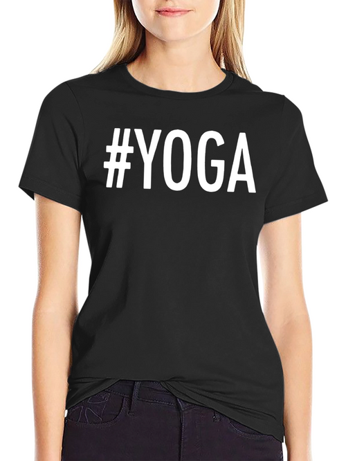 #Yoga Black Graphic Tee - Mens Short Sleeve Casual Top