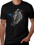 Astronaut Riding Bike in Space T-Shirt