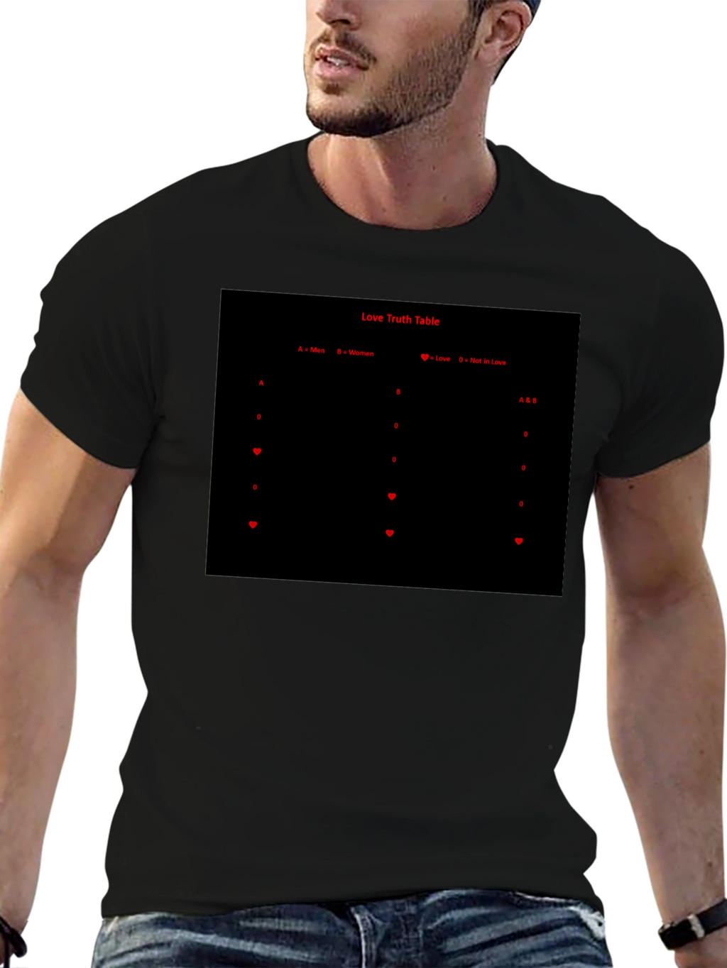 Love Truth Table T-Shirt - Mens Black Graphic Tee