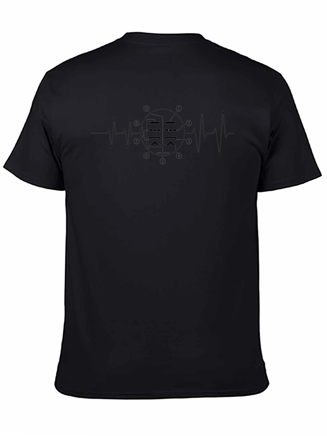 Heartbeat Tube T-Shirt - Black Graphic Tee