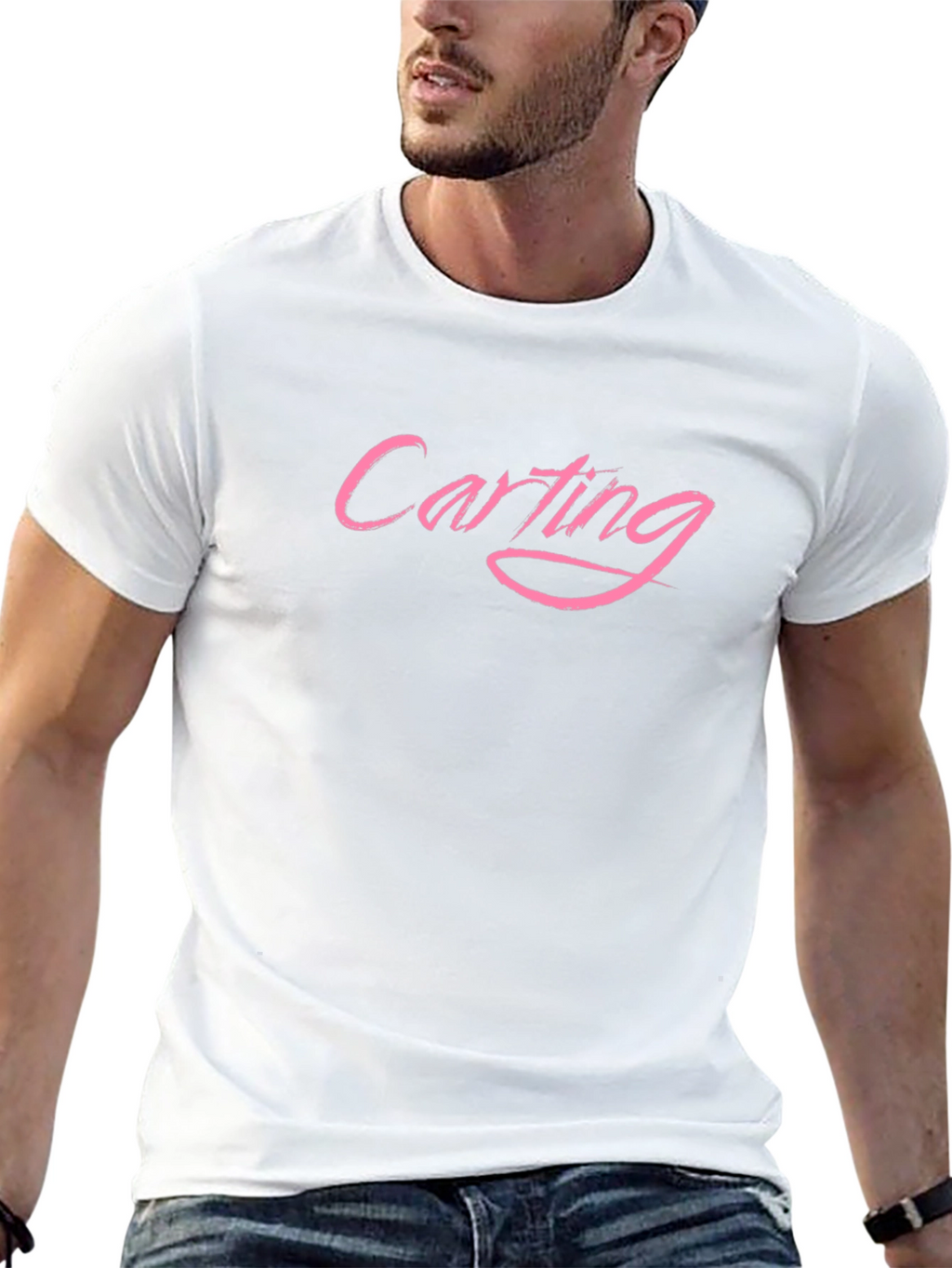 Carting Pink Text Black T-Shirt