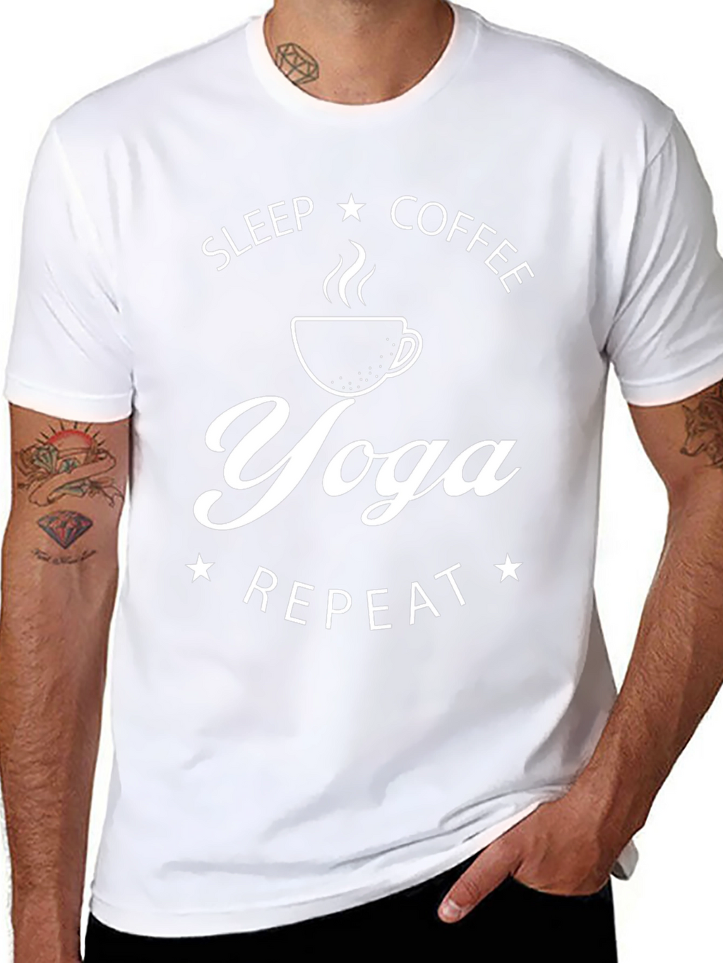 Yoga Coffee Sleep Repeat Graphic T-Shirt