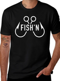 Fishn T-Shirt - Black Short Sleeve Graphic Tee