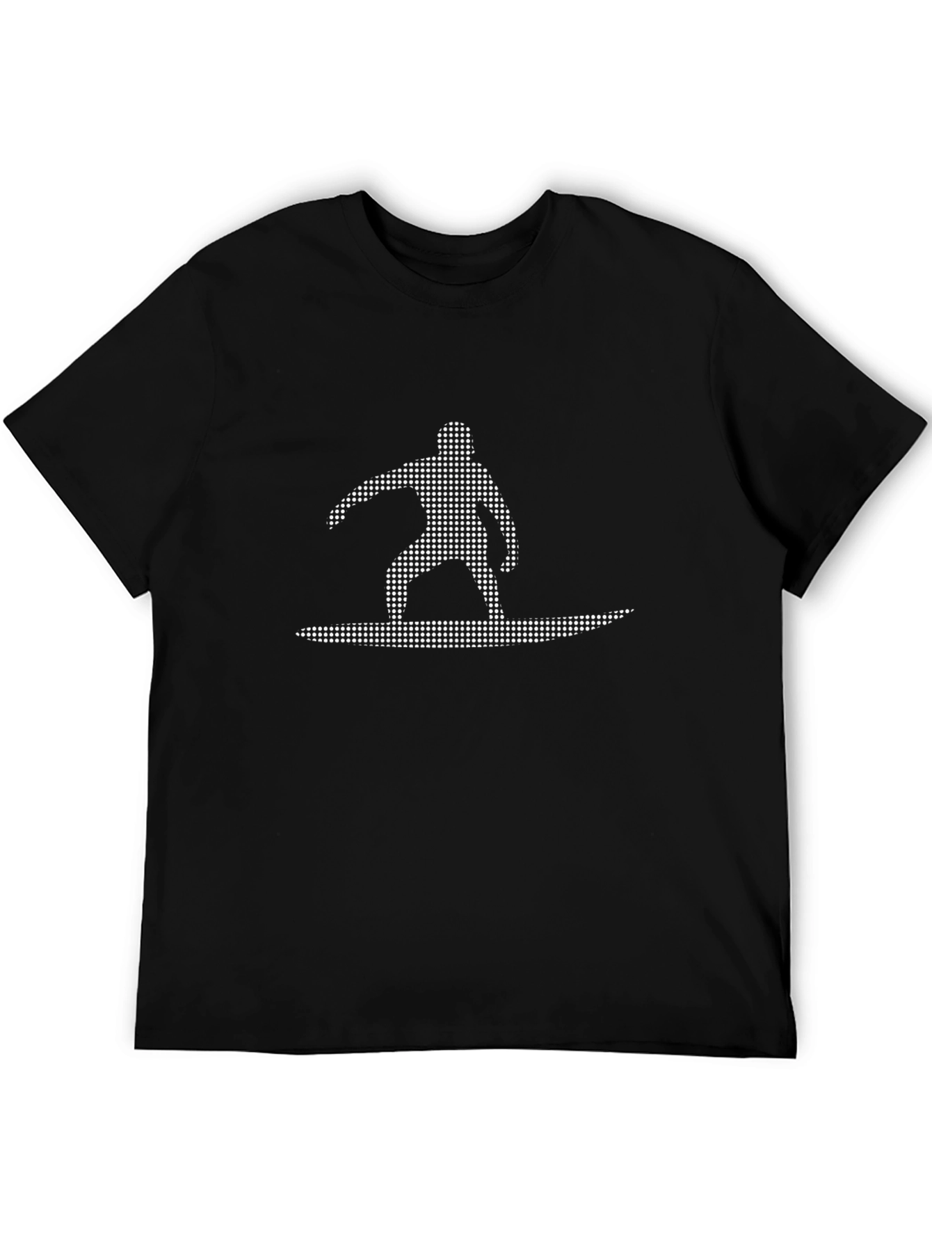 Surfer Graphic Tee - Black Cotton Casual Top
