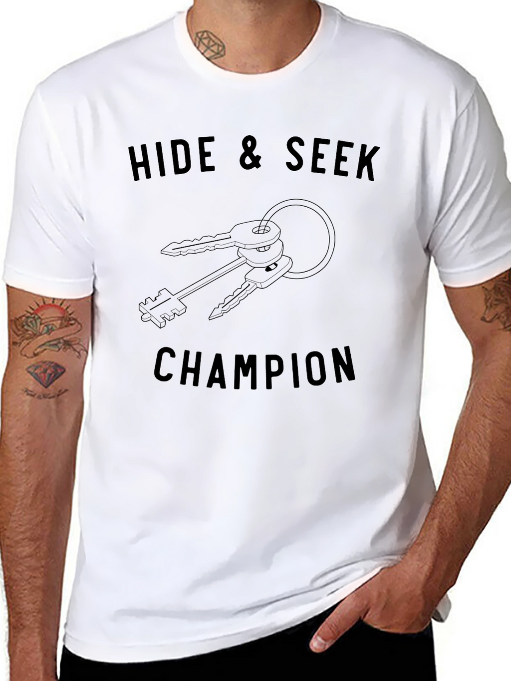 Hide & Seek Champion Black Graphic T-Shirt
