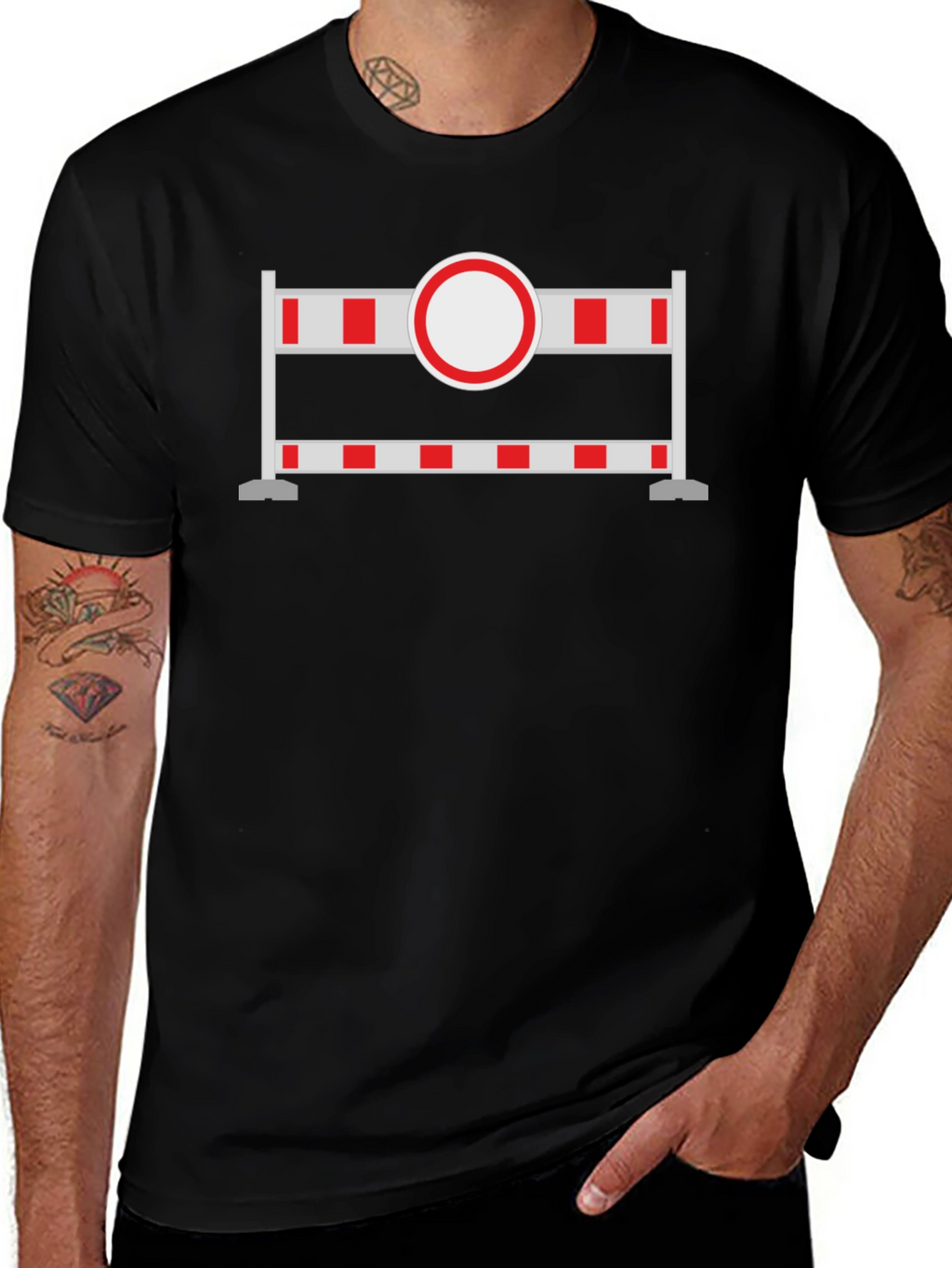 Construction Barrier T-Shirt - Unique Graphic Tee