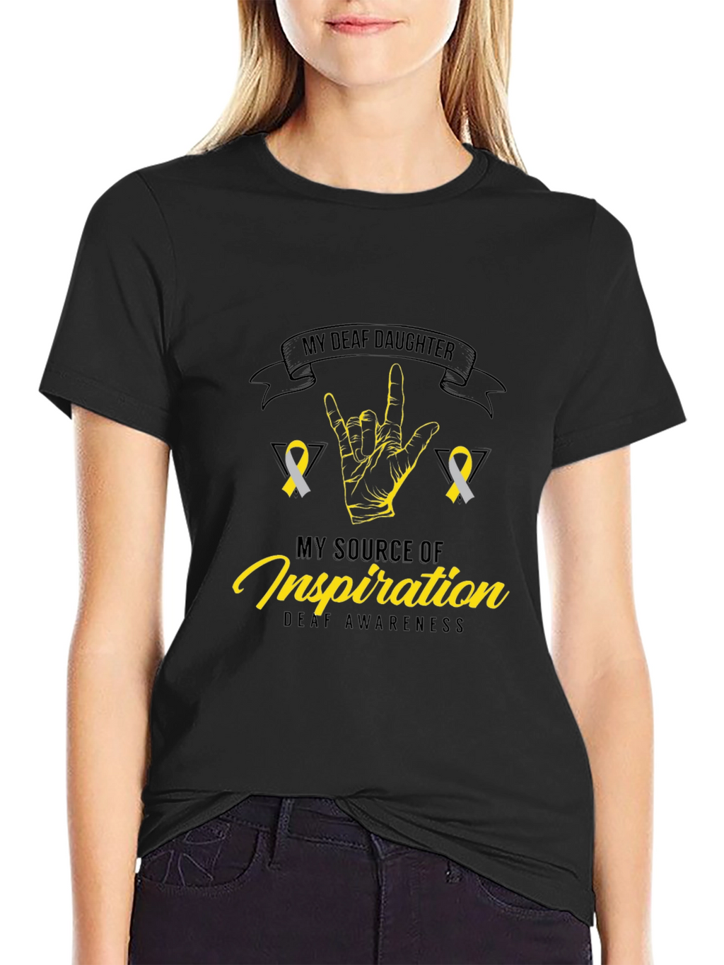 Deaf Awareness T-Shirt - My Deaf Daughter Design