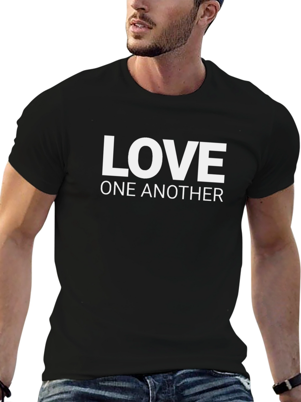 Love One Another T-Shirt - Black Crew Neck Tee