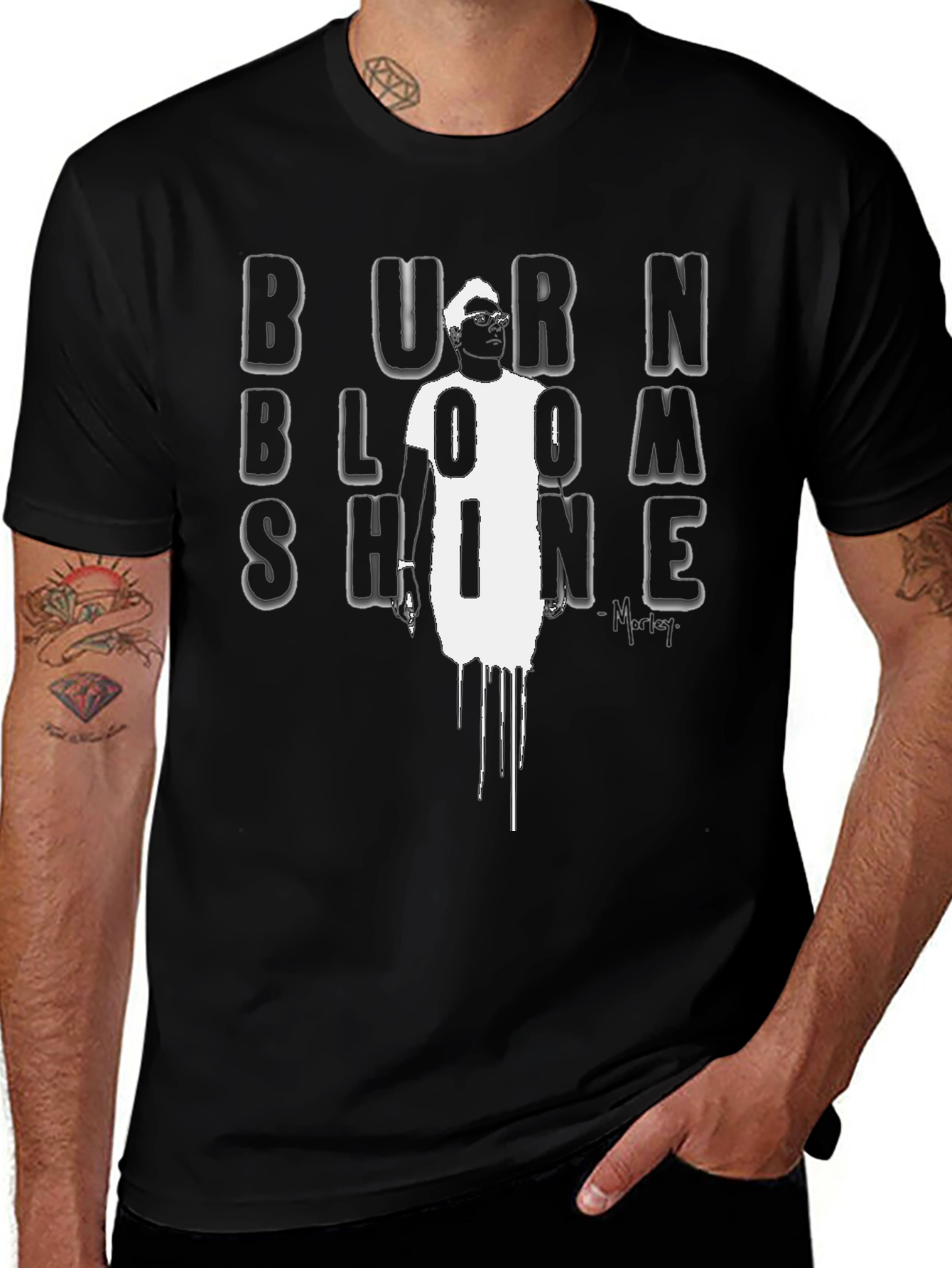 Burn Bloom Shine Black Graphic Tee