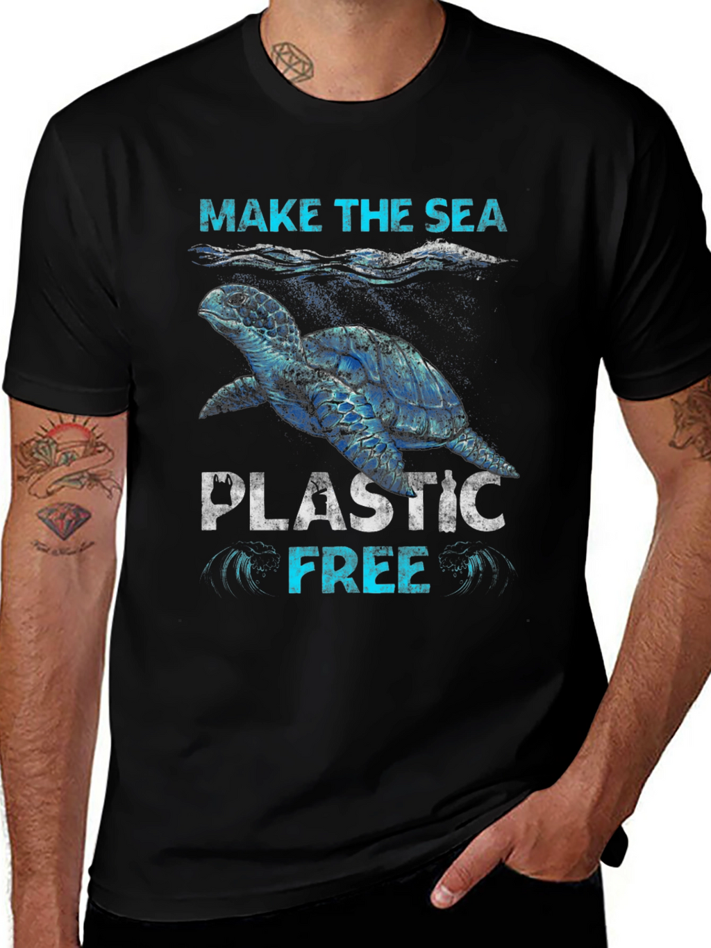 Make The Sea Plastic Free Graphic T-Shirt