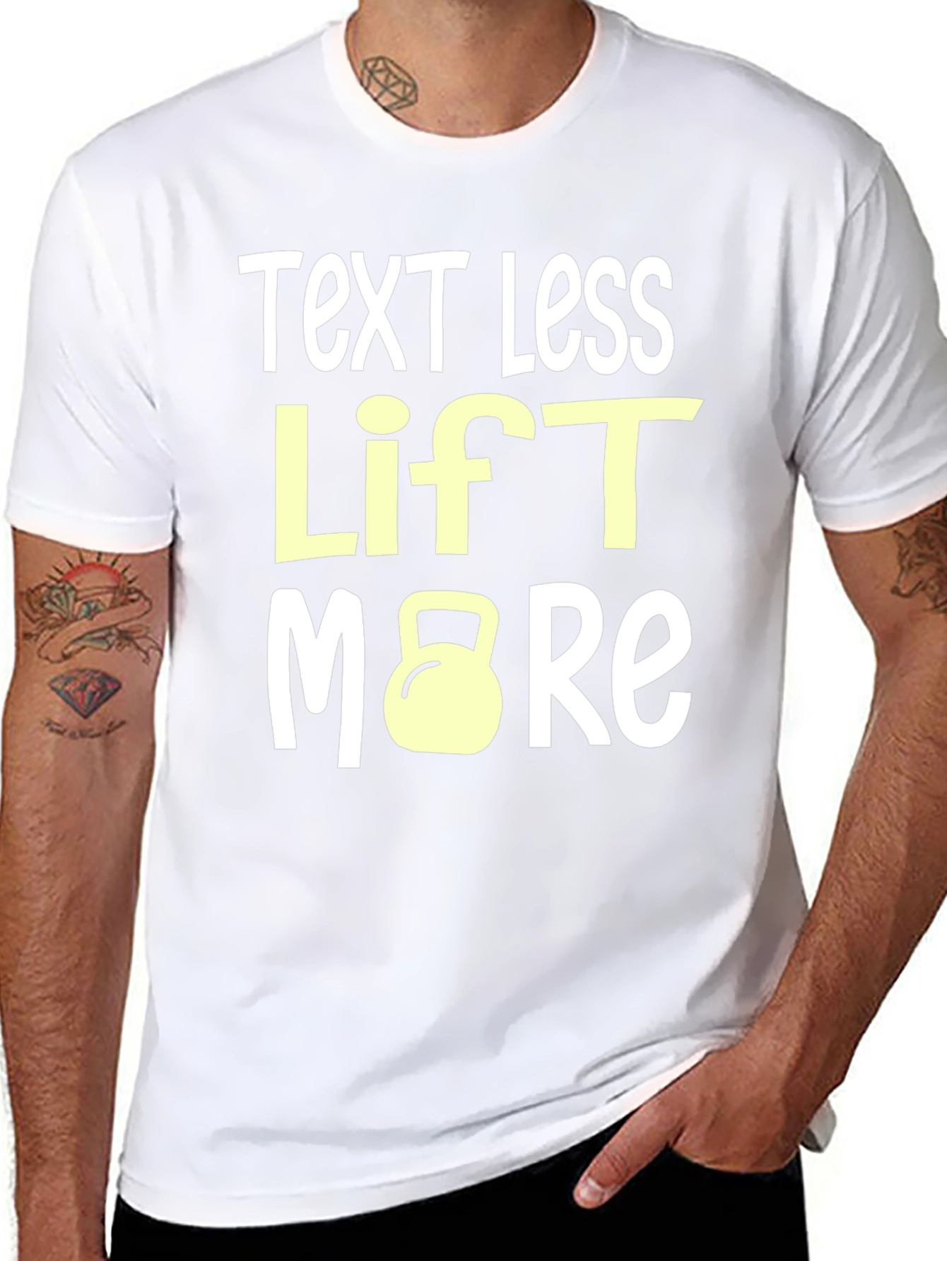 Text Less Lift More Graphic Tee
