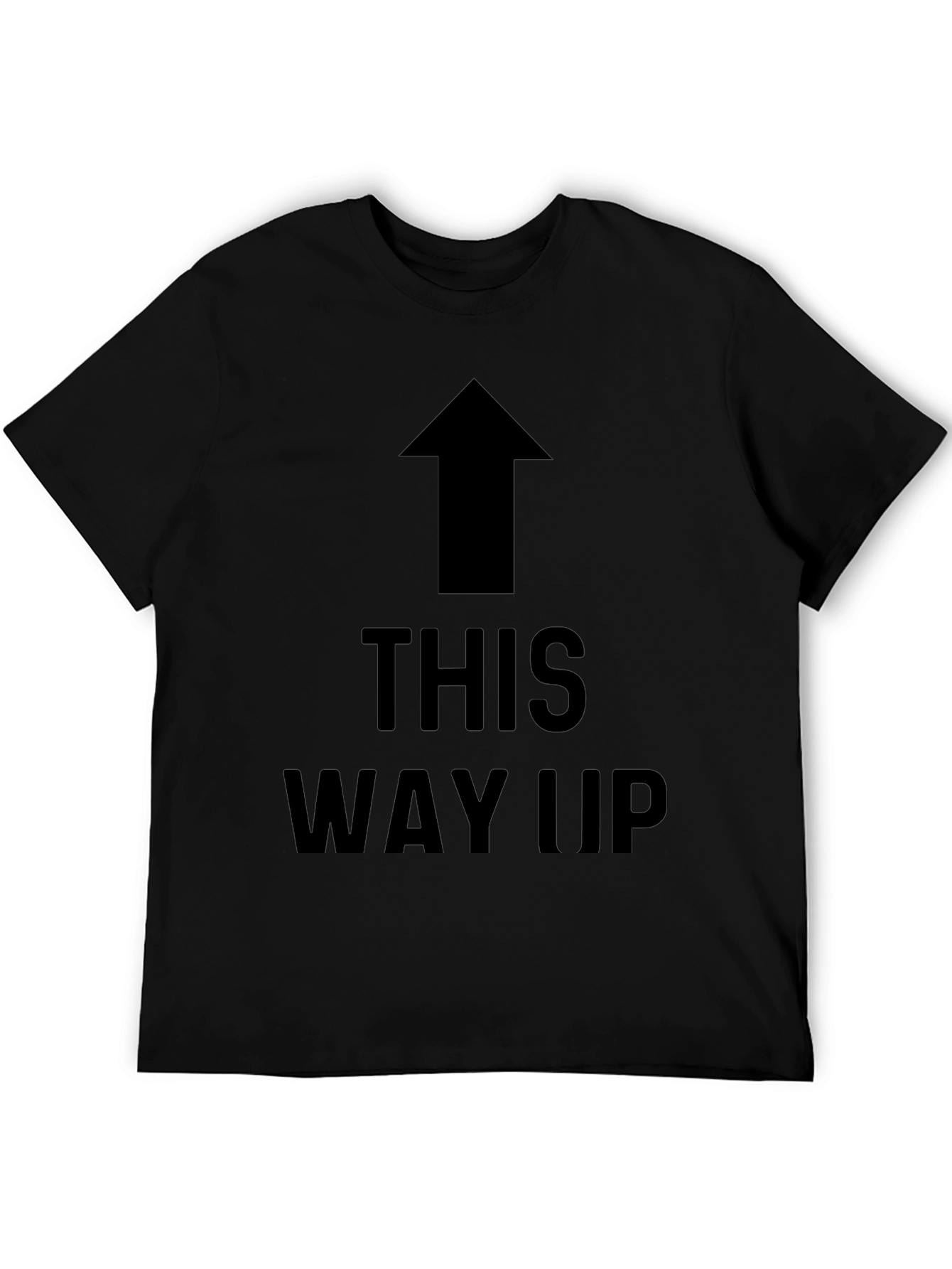 This Way Up Graphic Tee - Black Cotton Casual Shirt