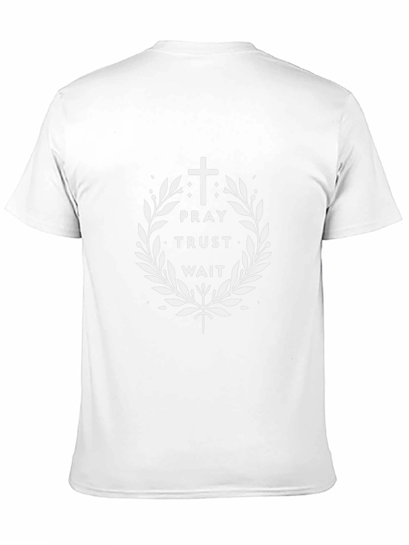 Pray Trust Wait Graphic T-Shirt - Christian Faith Tee