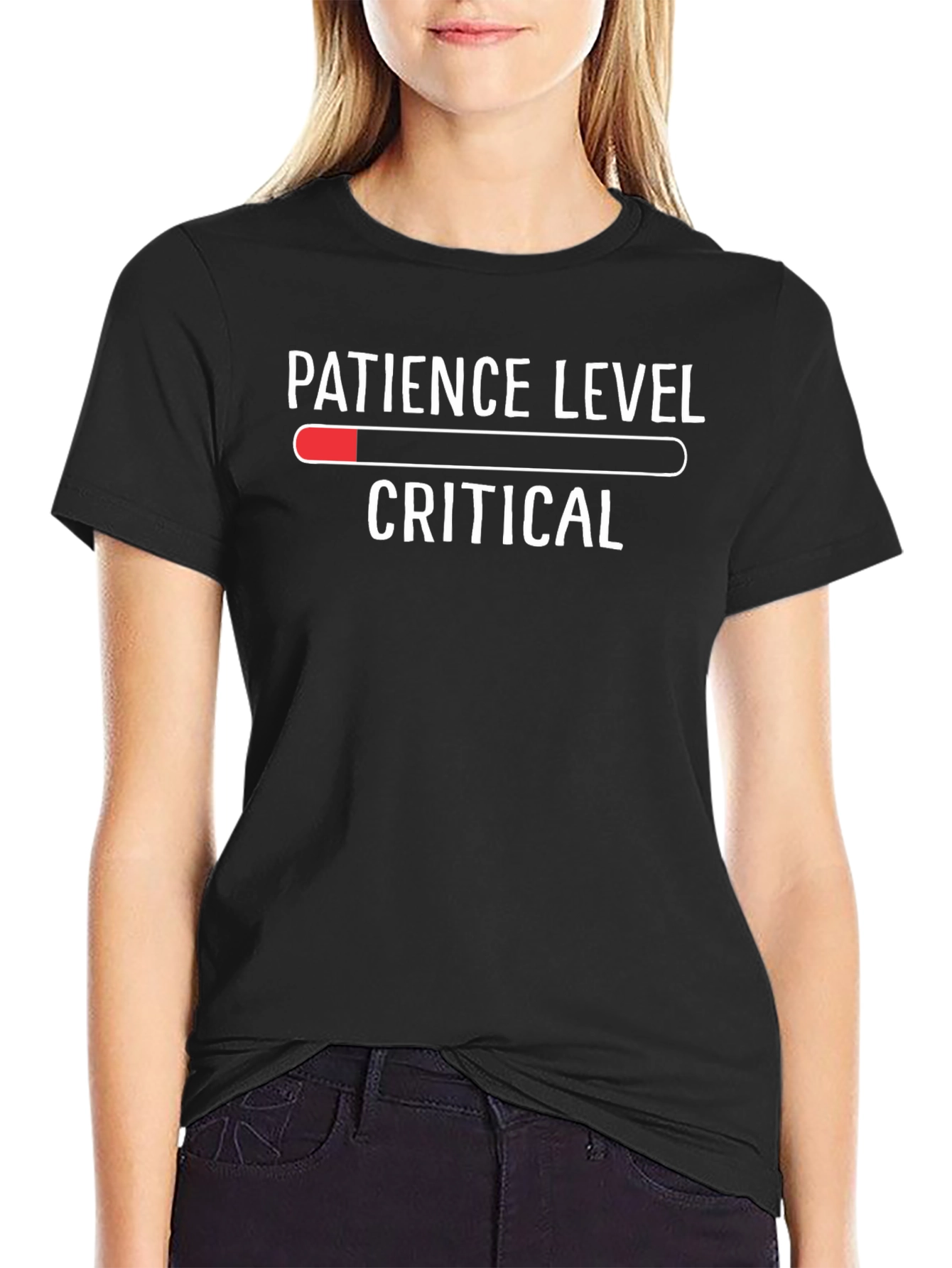 Patience Level Critical Mens Black T-Shirt