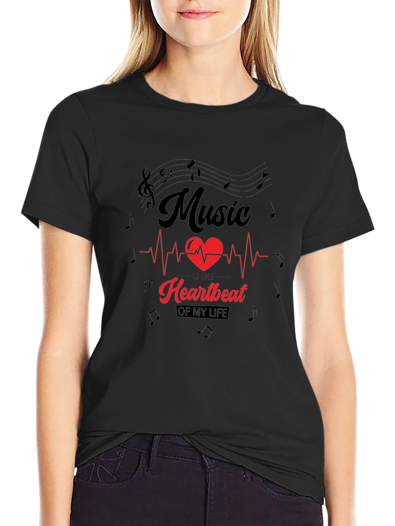 Music Heartbeat T-Shirt - Stylish Graphic Tee