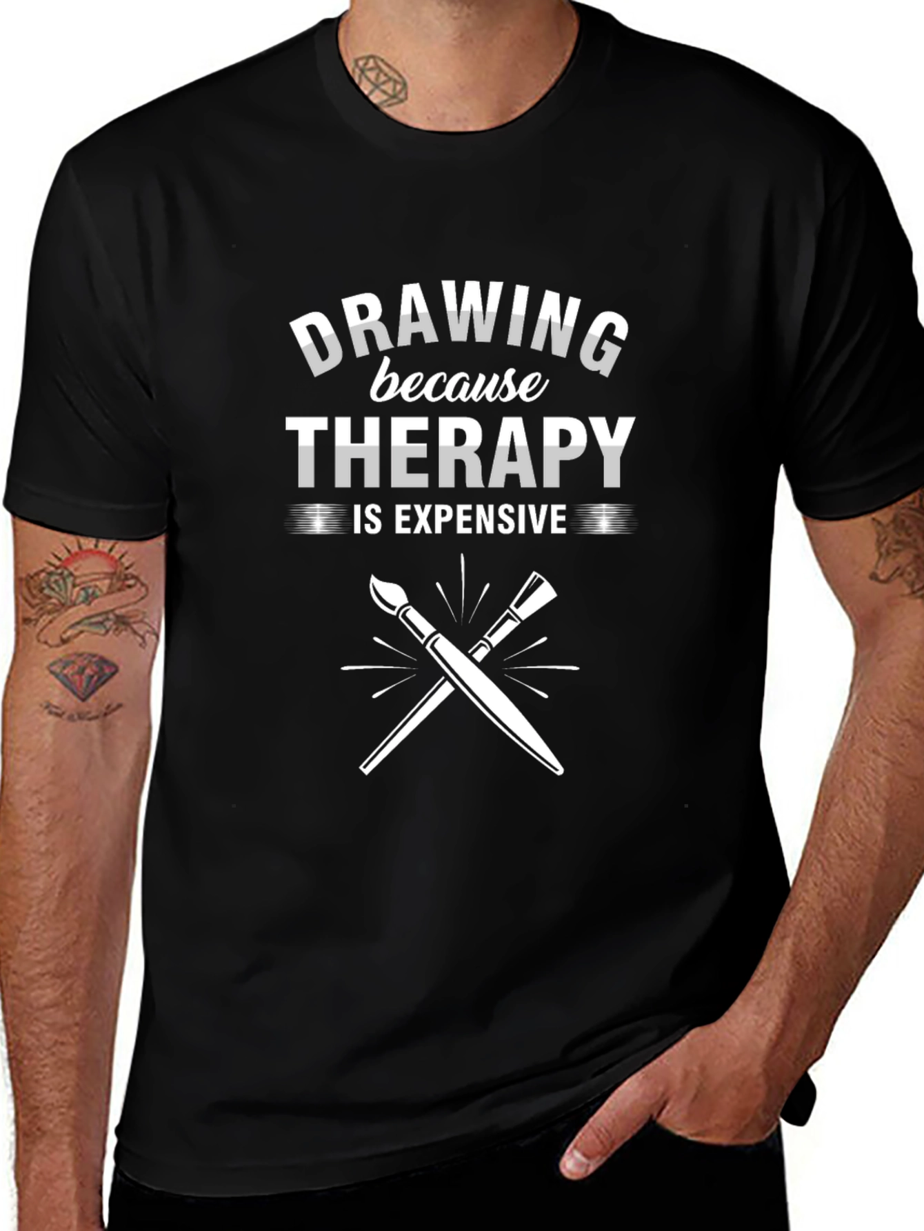 Drawing Therapy Tee - Artist Humor Shirt