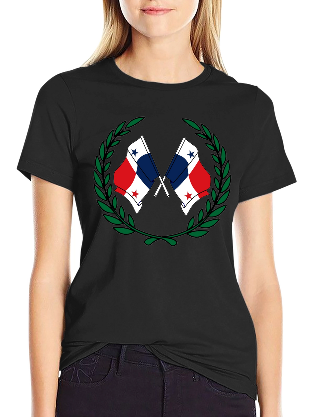 Panama Flag Laurel Wreath Graphic T-Shirt