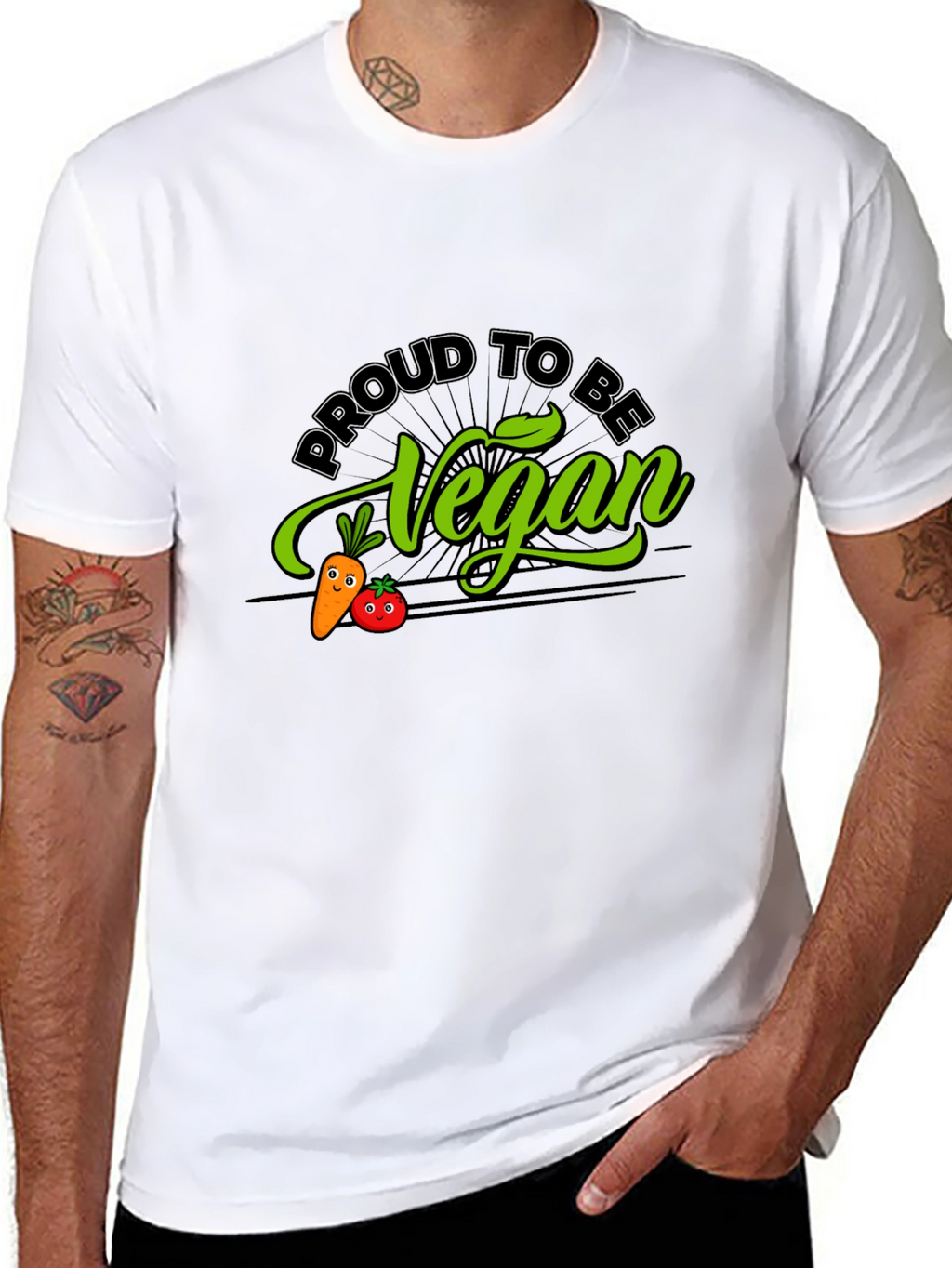 Proud Vegan Graphic Tee - Black Cotton Blend