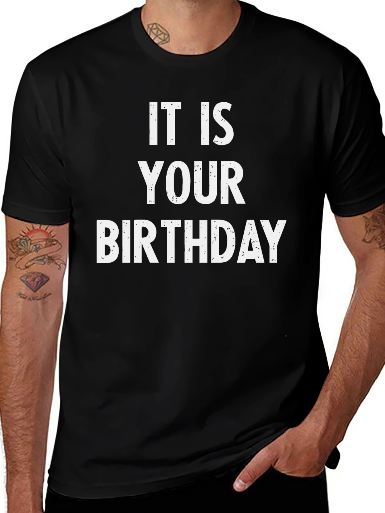 It Is Your Birthday T-Shirt - Black Cotton Blend Tee