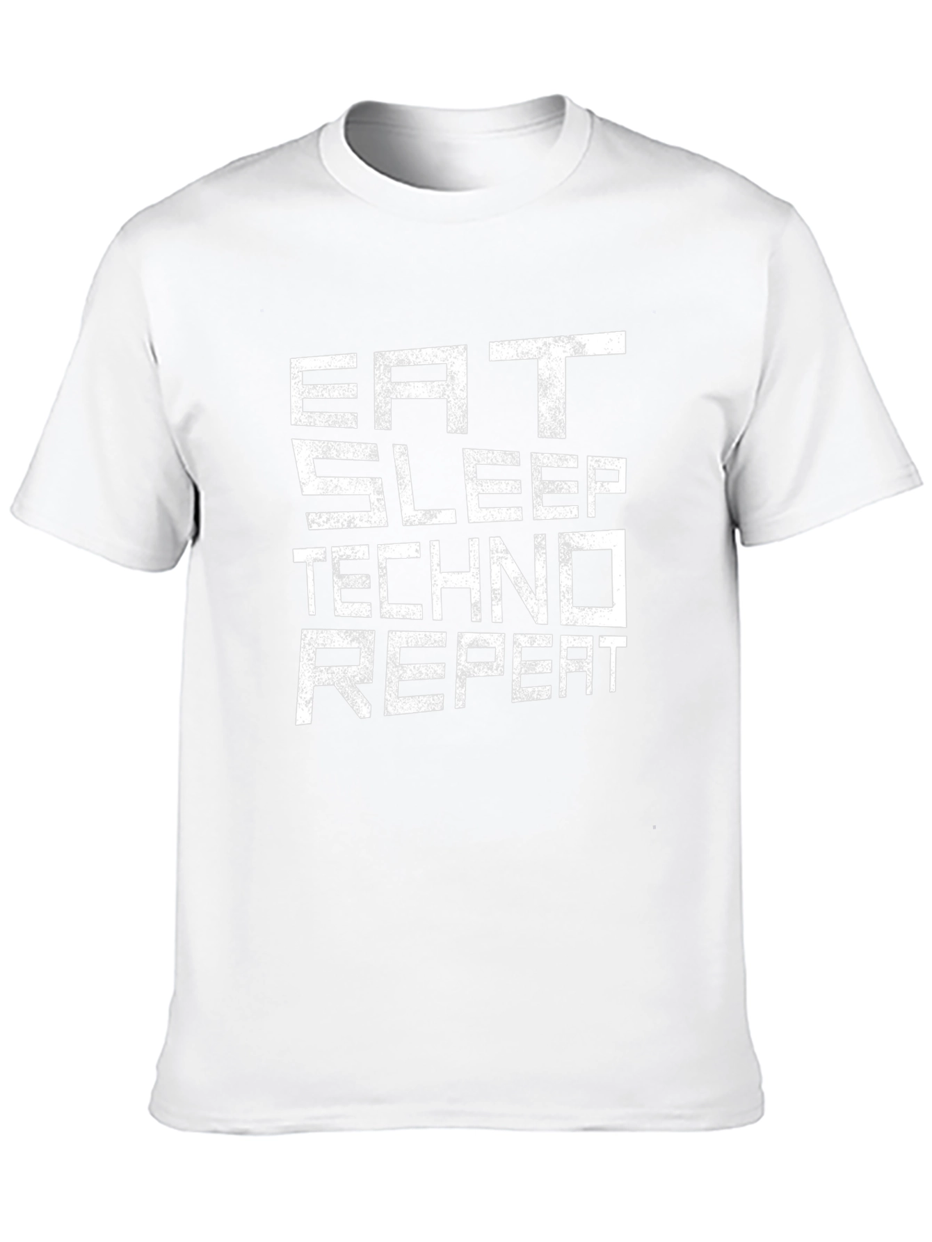 Eat Sleep Techno Repeat Black T-Shirt EDM Music Rave