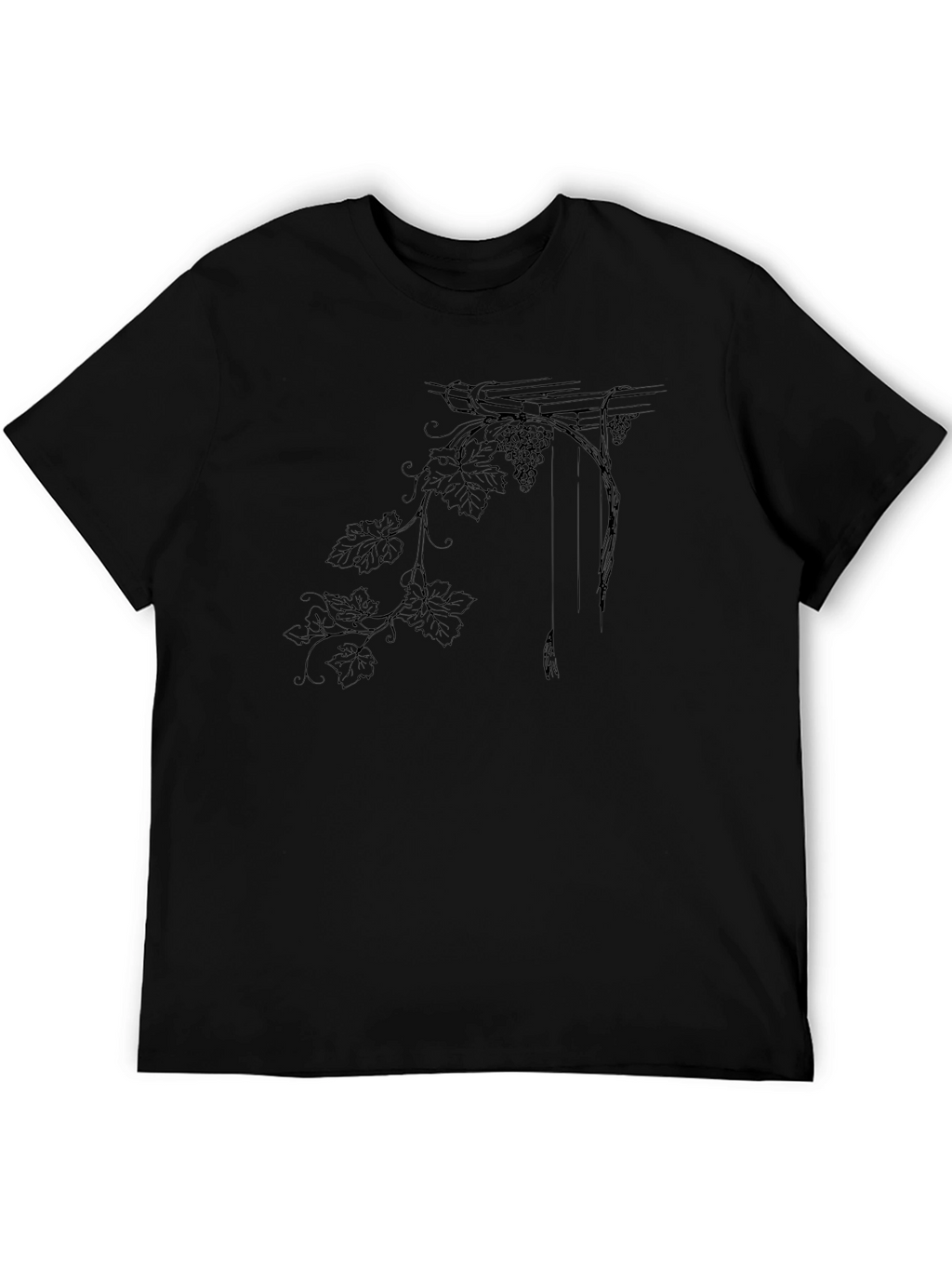 Elegant Grape Vine Graphic Tee - Classic Comfort