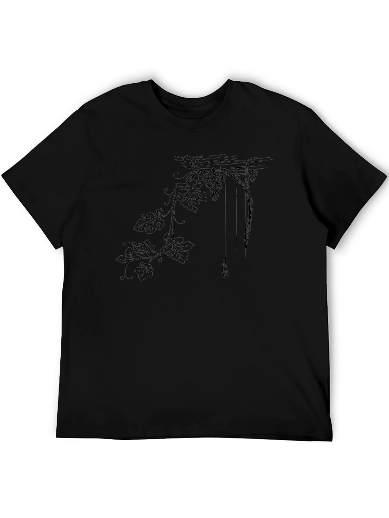 Elegant Grape Vine Graphic Tee - Classic Comfort