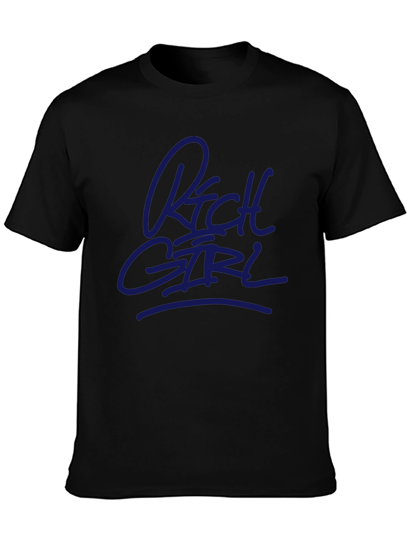 Rich Girl Graphic T-Shirt - Black Crew Neck