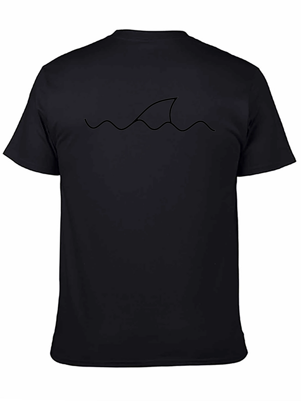 Mens Black Shark Fin Graphic Tee