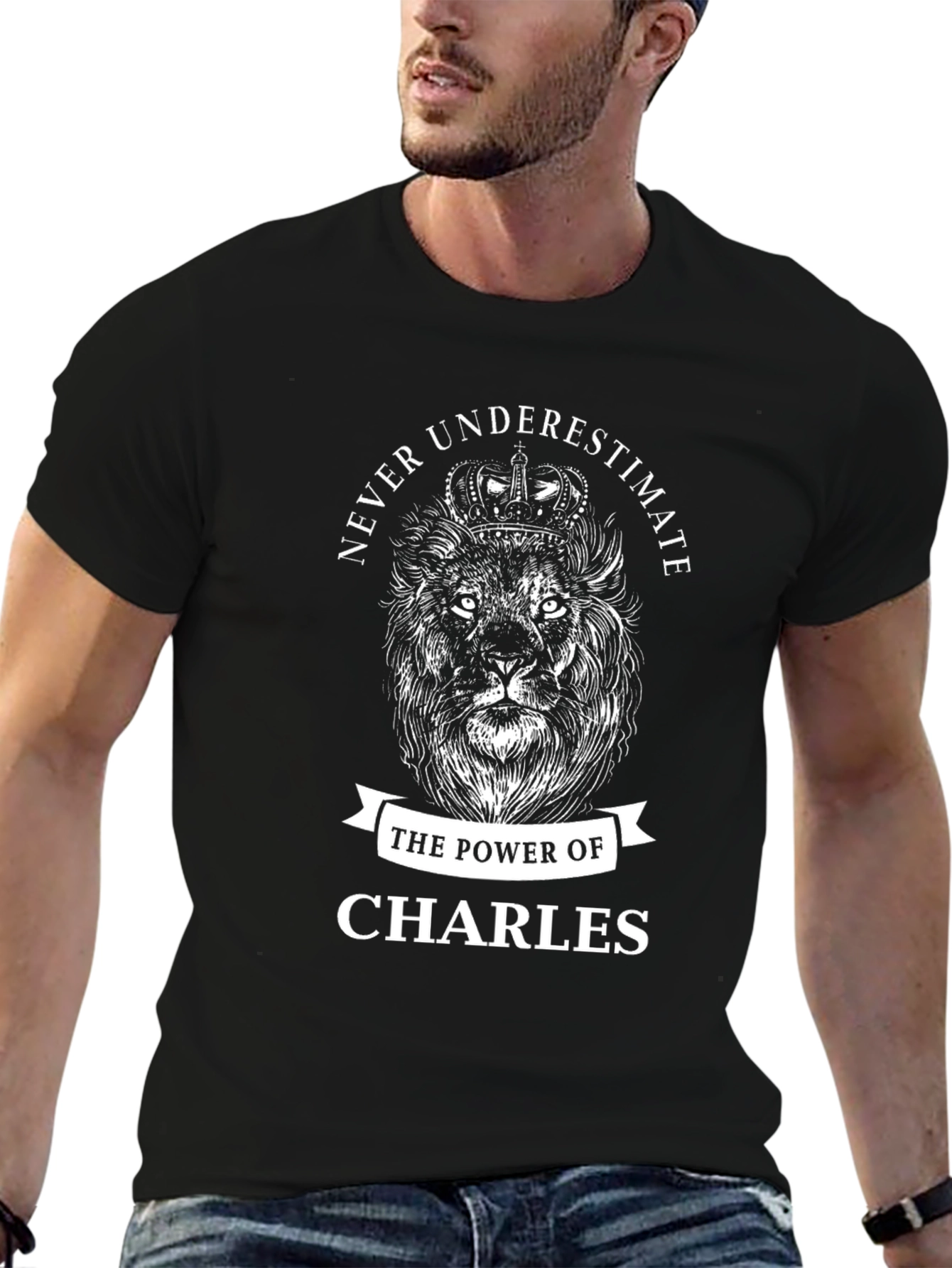 Never Underestimate Charles Black Graphic Tee