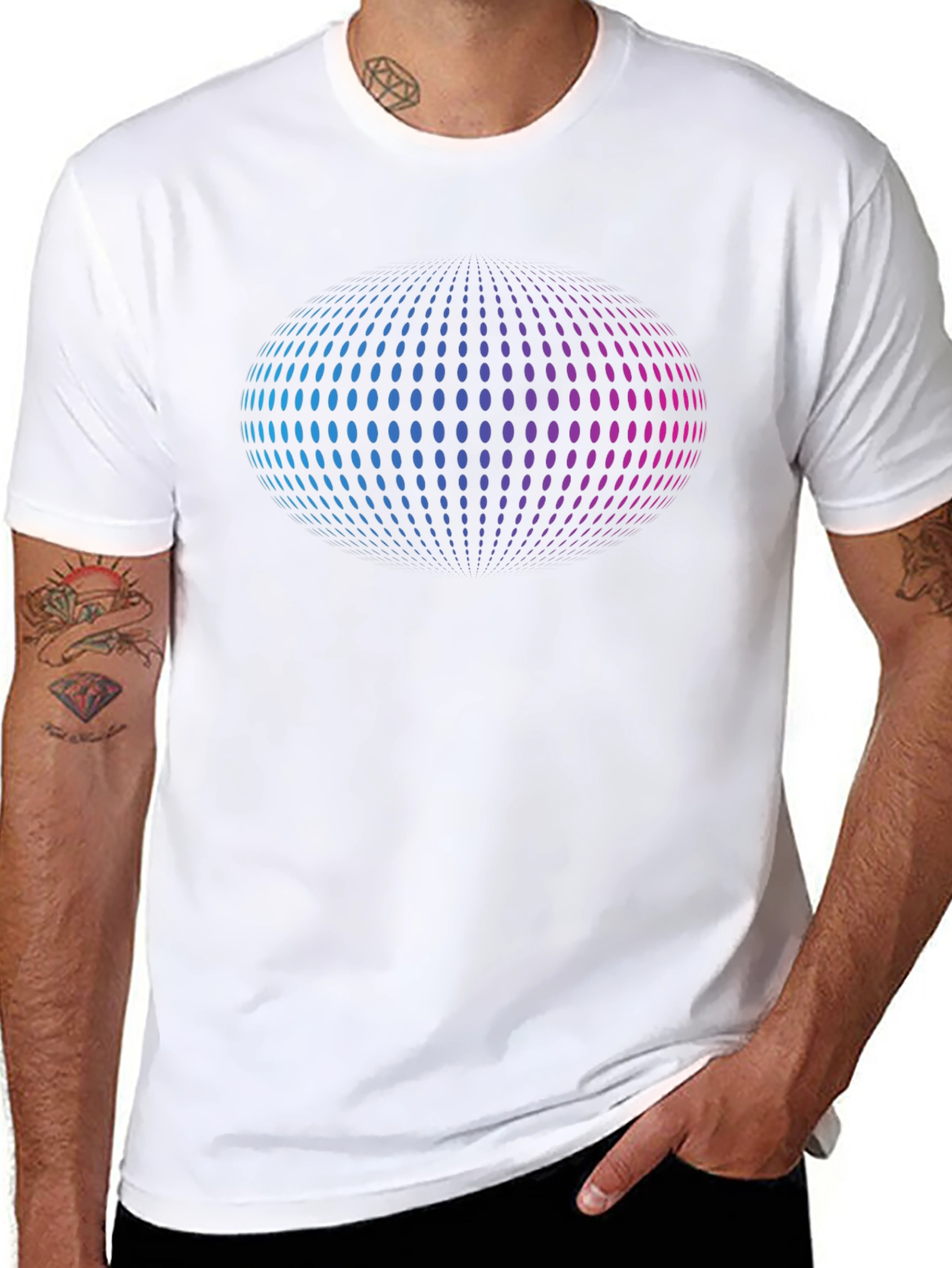 Abstract Sphere Graphic T-Shirt - Black
