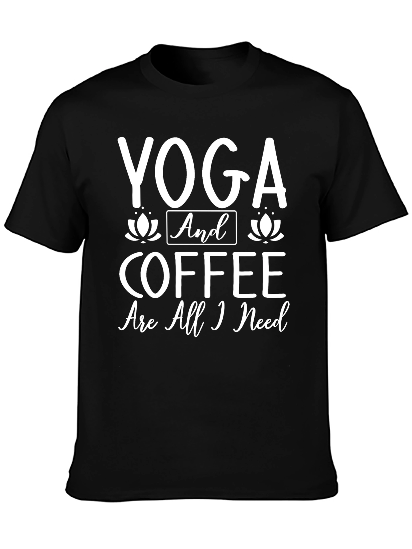 Yoga & Coffee Graphic Tee - Soft Cotton Blend