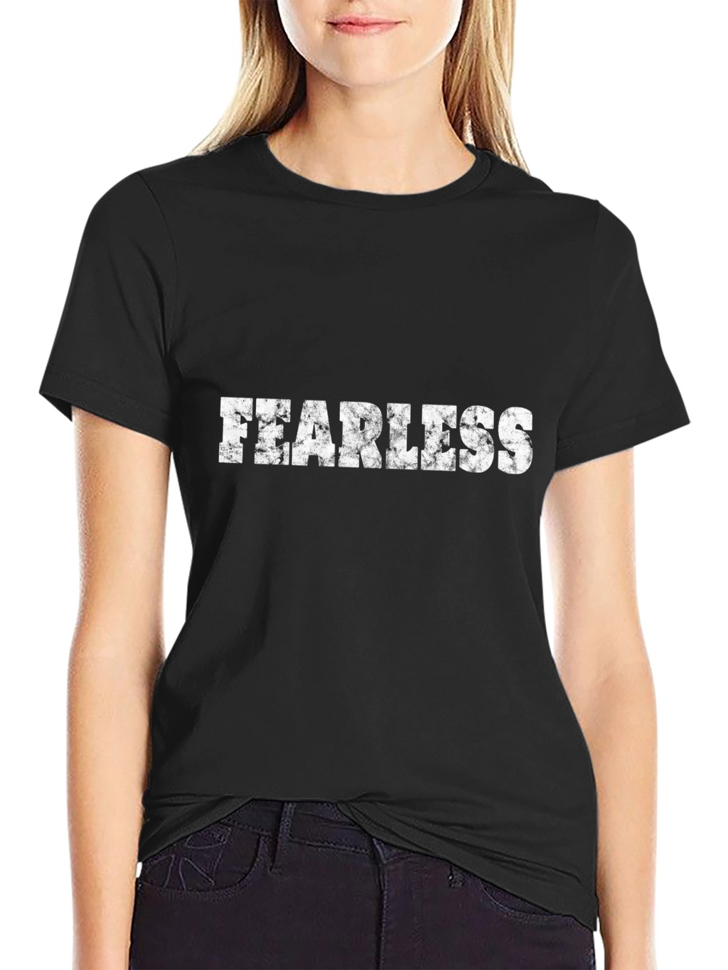 Fearless Graphic Tee - Distressed Print Casual Style