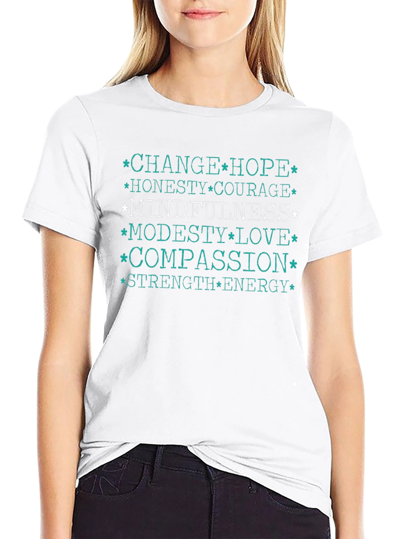 Mindfulness Black T-Shirt - Positive Words